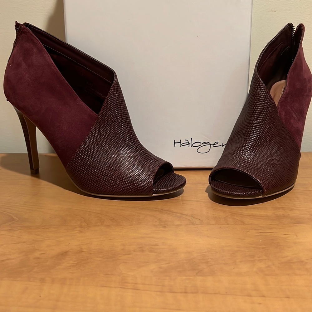 Halogen Suede & Embossed Leather 3.5” Heels